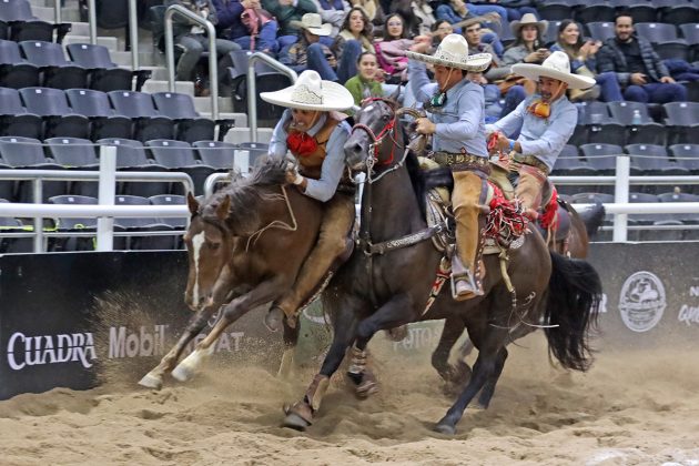 Asunción Sáinz Romo ejecutando el paso de la muerte que le dio la victoria a Rancho El Quevedeño