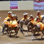 En ejecución la escaramuza Grandeza Michoacana, con una destacada actuación la tarde del sábado