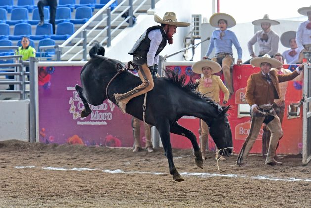 Espectacular jineteada de yegua que completó Romariel Martínez Rivas, de Granja La María "Bravos de Azuela"