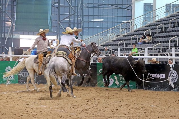 Rafael Cárdenas acertando el lazo cabecero de los Charros de San Antonio "B"