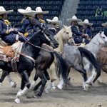 Las Charras del Pedregal "Rojo" ejecutando el ejercicio de concepto de peine