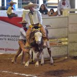 Se fajó las chaparreras Miguel Ángel Ruiz Castañón durante la jineteada de toro de los Charros de Caborca