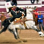 María Fernanda Barrios Martínez presentó la punta de su cabalgadura, rayando 14.20 metros en tres tiempos, para la escaramuza Guadalupana de La Laguna