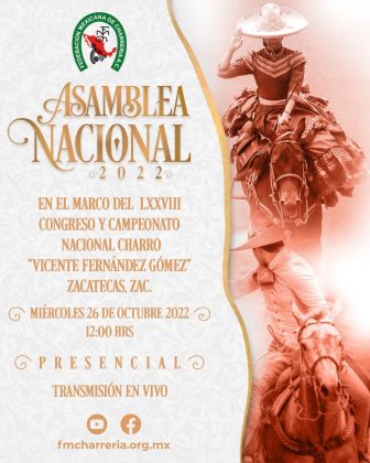 El próximo miércoles 26 de octubre se realizará la Asamblea Nacional de la Federación en la capital zacatecana