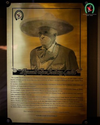 Placa de Don Manuel Felipe Ordoñez Galán en el Salón de la Fama