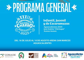 Programa de competencias del XXXII Campeonato Nacional Charro Infantil, Juvenil y de Escaramuzas Aguascalientes 2025