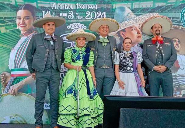 Autoridades charras nacionales y estatales que participaron en la rueda de prensa de este miércoles