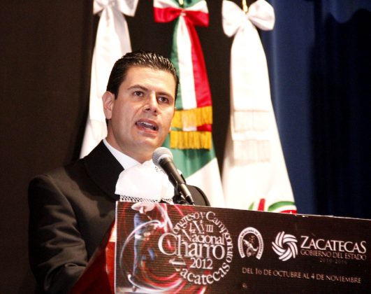 Miguel Alonso Reyes, Gobernador de Zacatecas en 2012, durante su administración se firmó la proclamación de la marcha "Zacatecas" como himno nacional charro