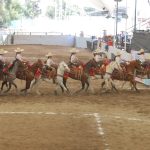 En ejecución del abanico la escaramuza Capricho “B” de Zacatecas