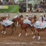 Alacrancitas de Durango actuando en la final categoría Infantil “A”, que lidera con 242.33 puntos