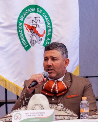 El presidente de la Federación, ingeniero José Antonio Salcedo López, durante la Junta Ordinaria Mensual celebrada este miércoles en Zacatecas