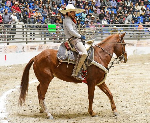 Diego Herrera Valle consiguió sus tres manganas a caballo para los Charros del Pedregal "Blanco", totalizando 62 puntos