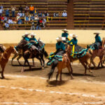 Arriesgado cruce que ejecutó la escaramuza Quetzalsin en el ejercicio combinado