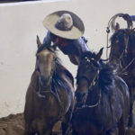 Emiliano López Hernández cambiando de cabalgadura en la suerte del paso de la muerte