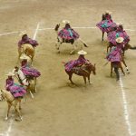 En ejecución la escaramuza hidrocálida Sanmarqueña "Plata" en la competencia nocturna del viernes
