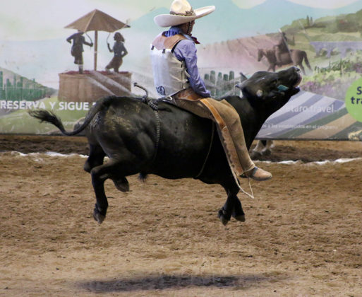 Extraordinaria la jineteada de toro que pegó Sergio Arturo González Herrera para los Charros de Villanueva