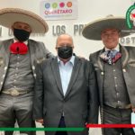 El presidente de la Federación, José Antonio Salcedo López, y el PUA de Querétaro, José Luis Maldonado Álvarez, junto al Secretario de Turismo del Estado de Querétaro, Hugo Burgos García