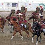 La Selección Jalisco Charra Mayor cerró su participación como primera escaramuza finalista con este ejercicio concepto de flor denominado "Leona Vicario"
