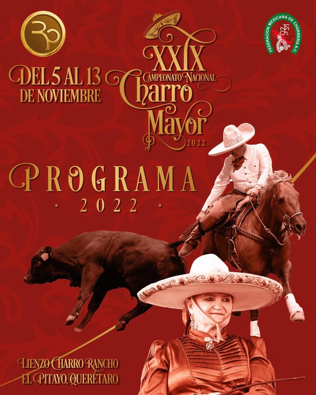 Programa del XXIX Campeonato Nacional Charro Mayor 2022 • Federación