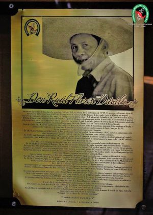 Placa de Don Raúl Flores Dávila en el Salón de la Fama de la Federación Mexicana de Charrería